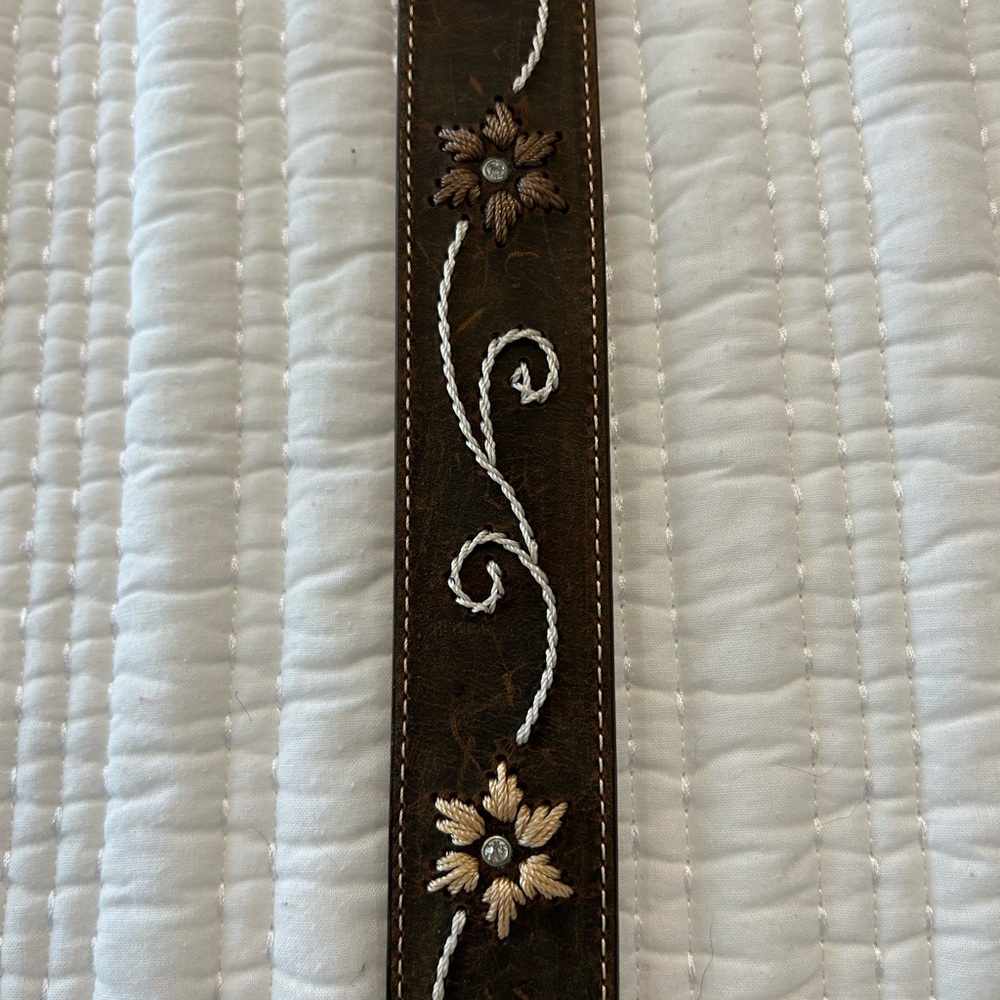 NWOT Nocona Ladies Western Rhinestone Belt Brown with Silver Buckle Size L - Picture 5 of 6